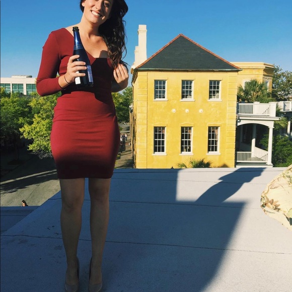 Lulus Wine Colored Dress - Picture 7 of 7